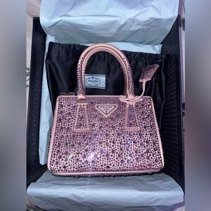 🎀PRADA Galleria Satin Mini Bag with Crystals🎀